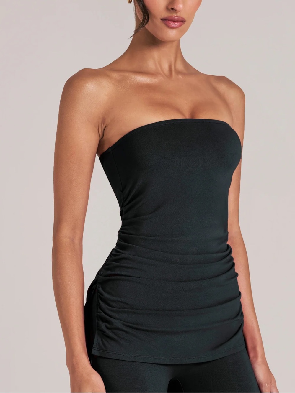 Oh Polly Black Strapless Tube Top